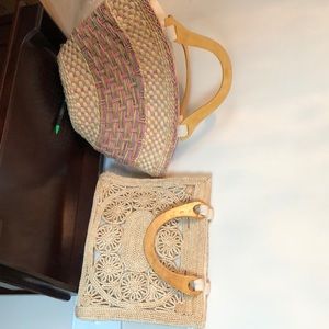 2 Summer (straw & Macrame) Purses